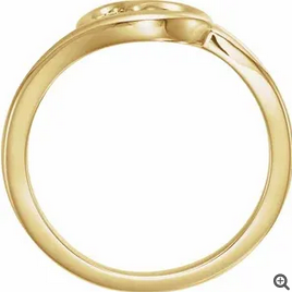 14K Yellow Heart Youth Ring