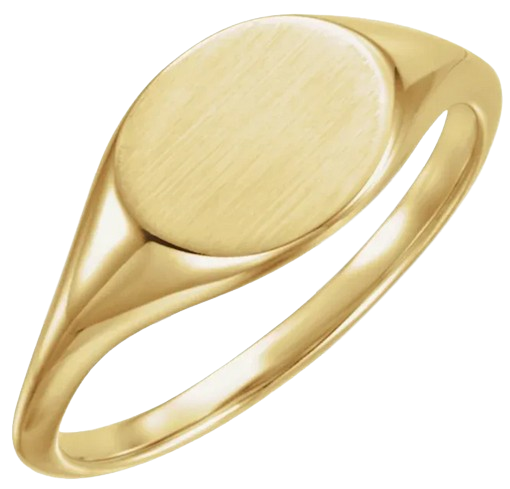 14K Yellow 11x9 mm Oval Signet Ring | 51551