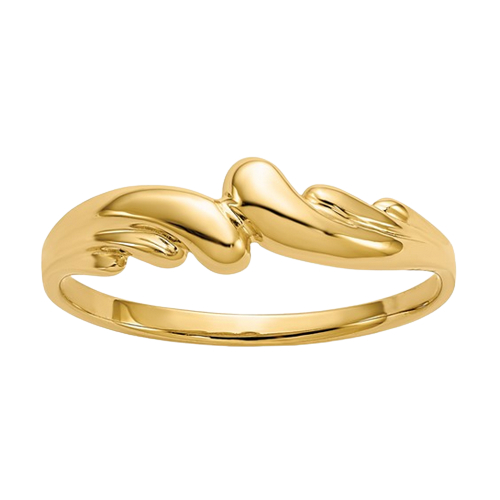 14k Polished Swirl Dome Ring | D111