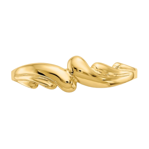 14k Polished Swirl Dome Ring | D111