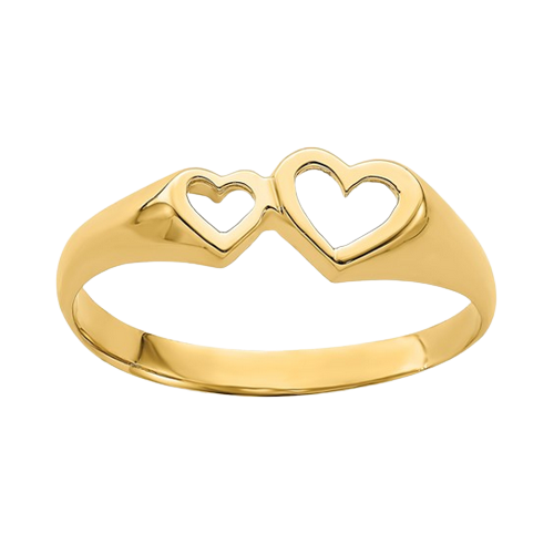 14K Double Heart Cut-Out Ring | K4650