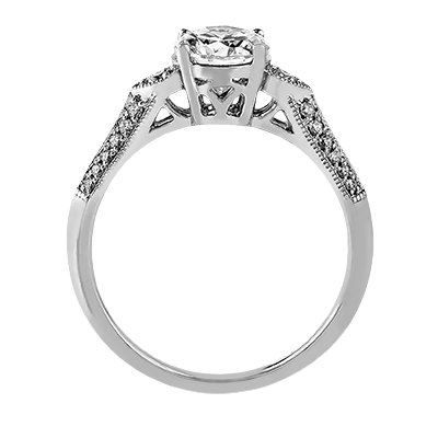 Zr979 Engagement Ring 14k Gold White Semi