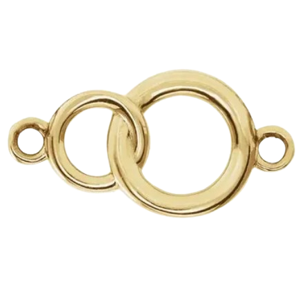 10K Yellow Gold Interlocking Circle Bracelet Center |2000110