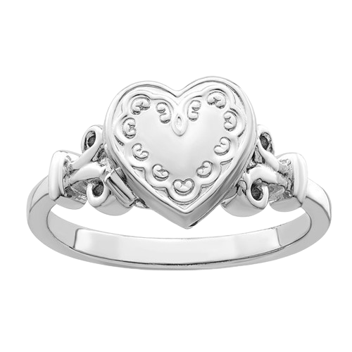 Sterling Silver Heart Locket Ring Phoenix Jewellers