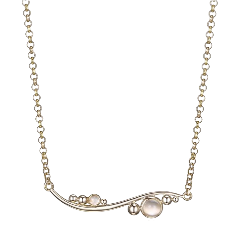 ELLE Picie Dust Japenese Gold Plated White Moonstone Necklace