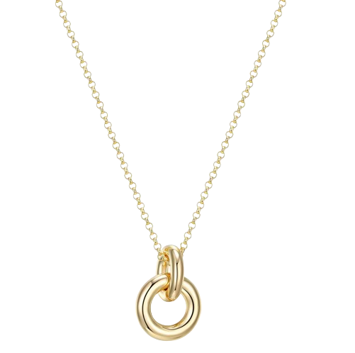 Elle Sterling Silver Gold Plated Circle Link Necklace | 30LBT6A046