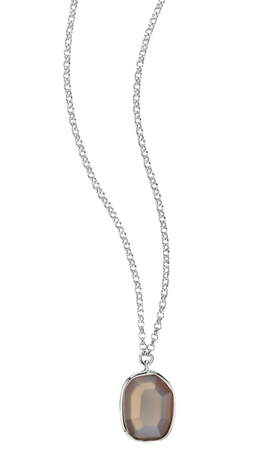 Sterling Silver Grey Agate Necklace | R0LAKVAB4C