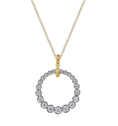 14K White and Yellow Gold Diamond Bujukan Necklace| NK7518M45JJ