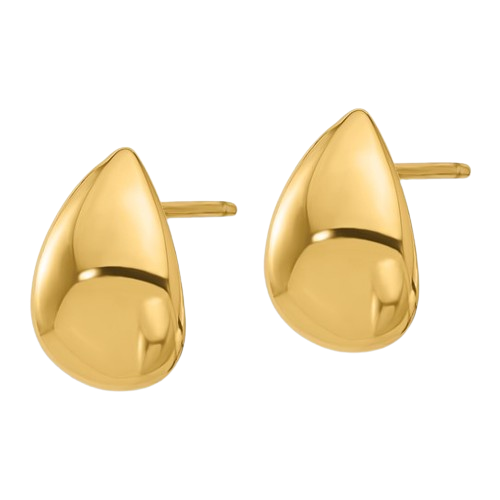 14K Polished Teardrop Post Earrings| LE2632