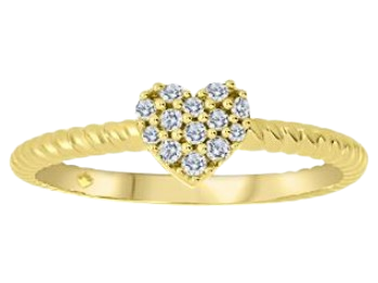 10k Solid Gold and Heart Cluster Diamond Ring| JVJ3781