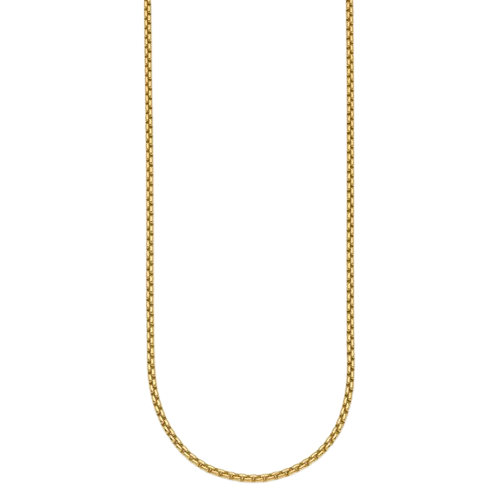 14k Yellow Gold HERCO Gold Round Box Chain Necklaces