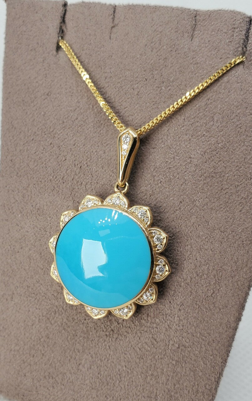 Kabana Sunflower "sleeping beauty turquoise" necklace | 804-00048