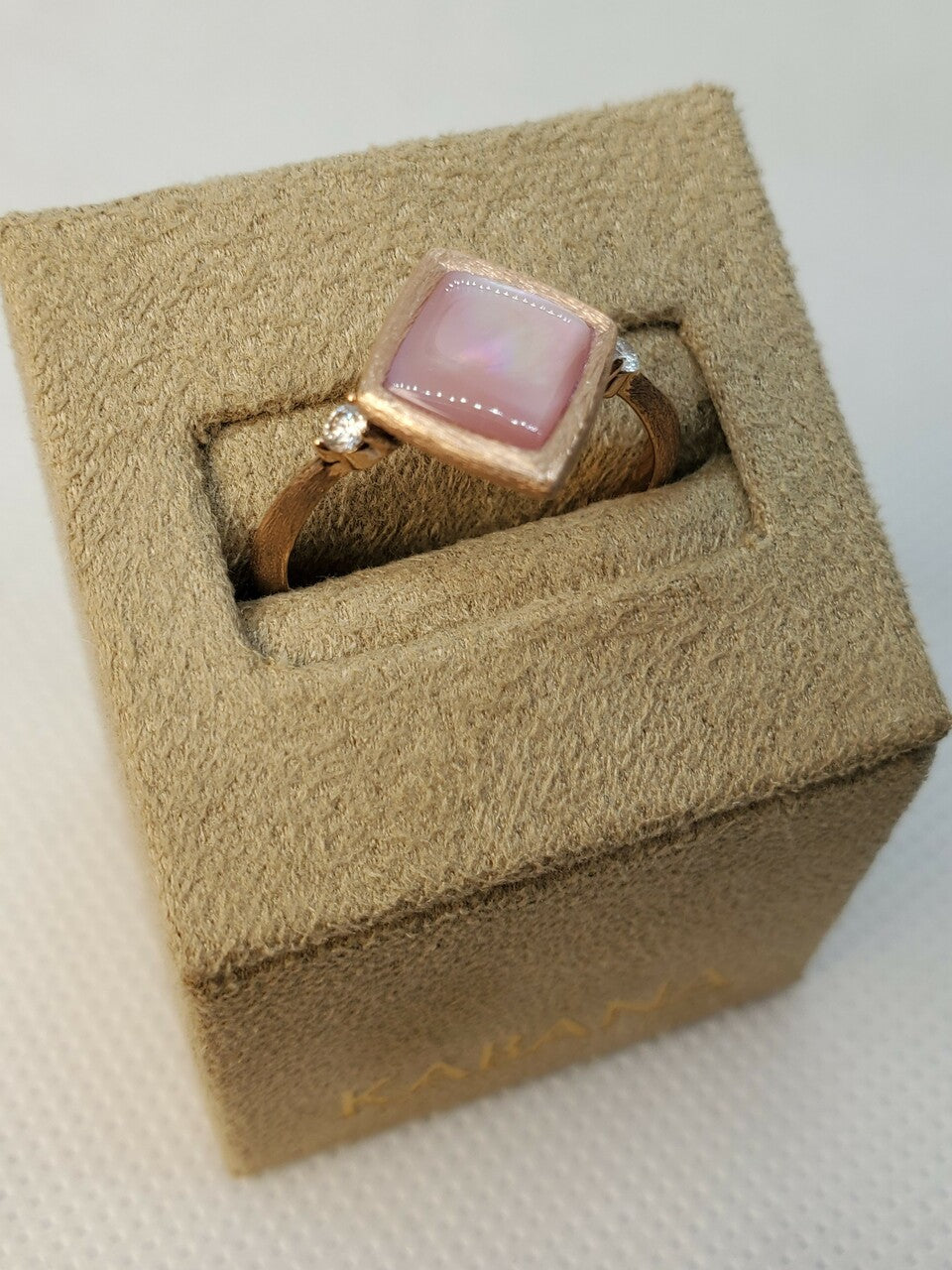 Kabana Pink Mother of Pearl Ring with Diamonds Phoenix Jewellers