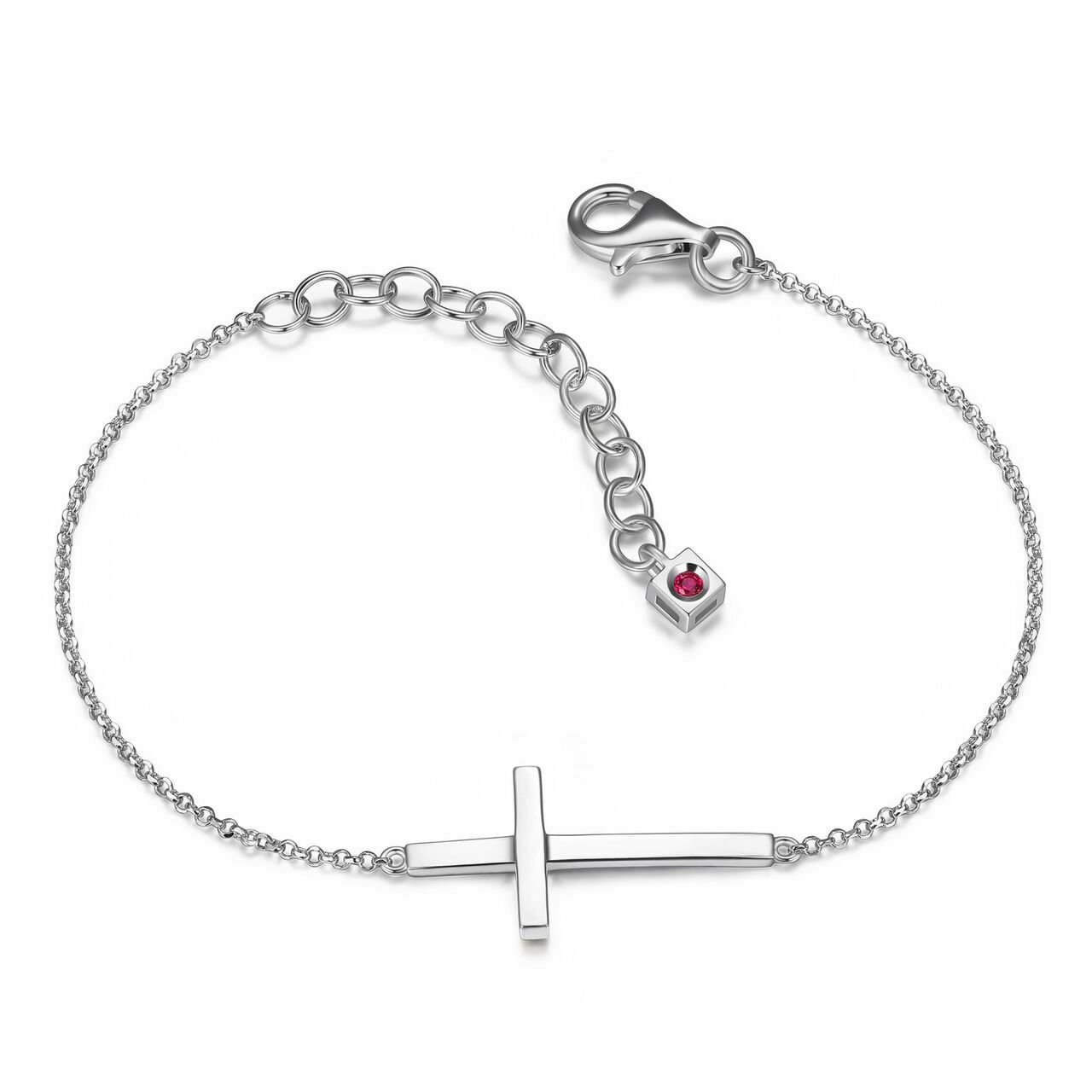 Elle Silver Sideways Cross Necklace | R0LBGFA044