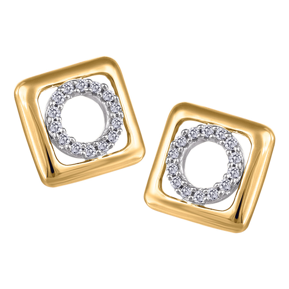 10kt Two-Toned Earrings with Diamonds | G2550/E