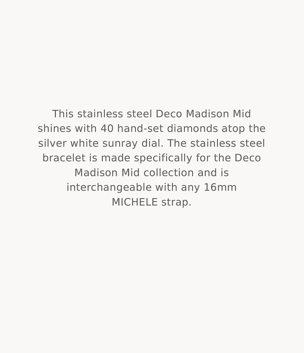Madison Mid Stainless Steel Diamond Dial Michele Watch | MWW06G000012