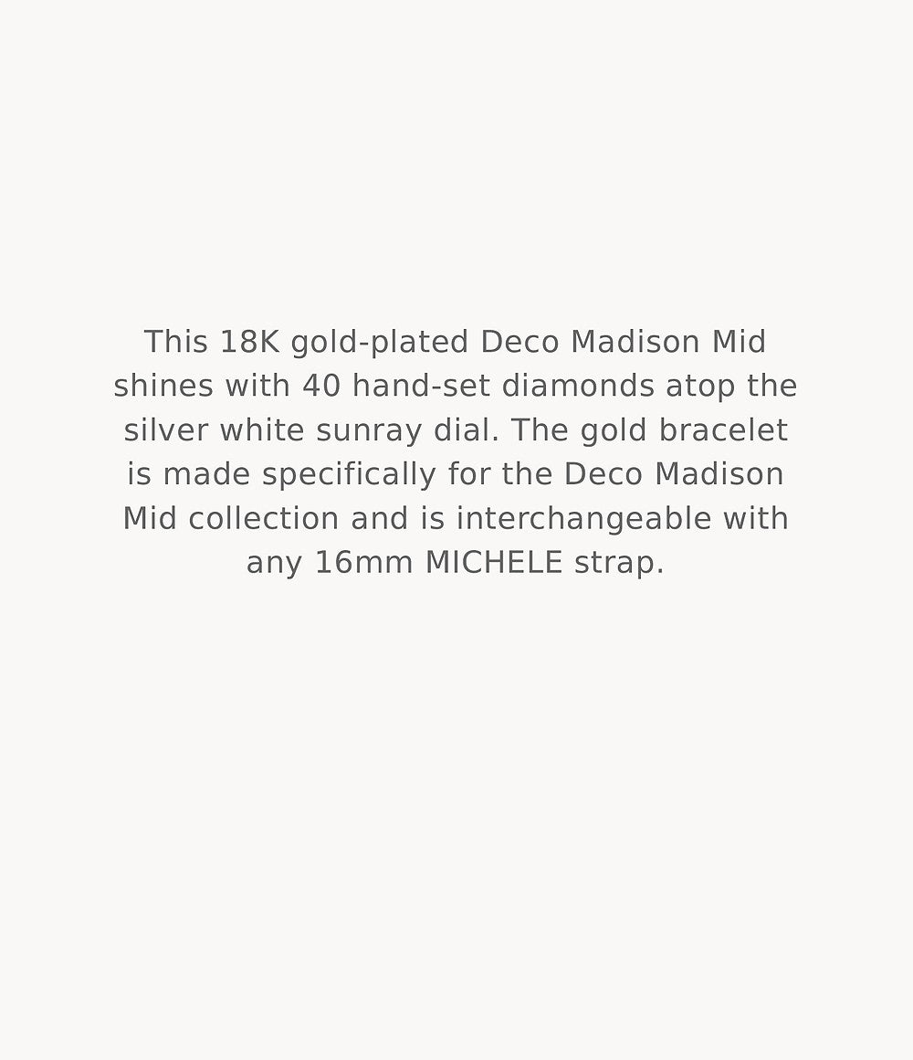 Madison Mid 18K Gold Diamond Dial Watch Michele | MWW06G000014