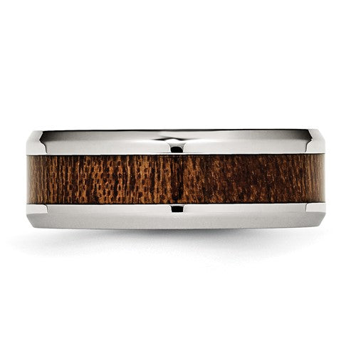 Chisel Stainless Steel Polished with Brown Koa Wood Inlay Enameled | SR403