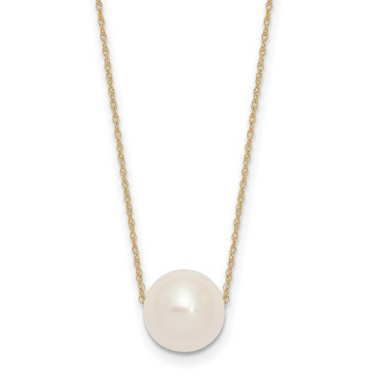 14K 10-11mm Round White FWC Pearl Rope Necklace | XF770-17
