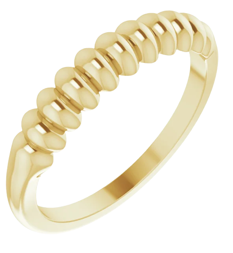 14K Yellow Stackable Puffy Ring | RIG0002