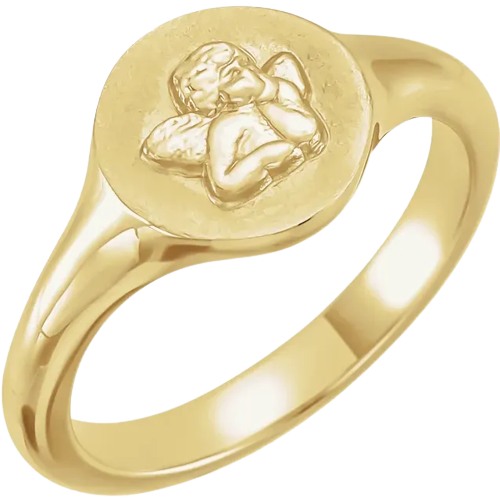 14K Yellow Cherub Angel Ring|  R43122