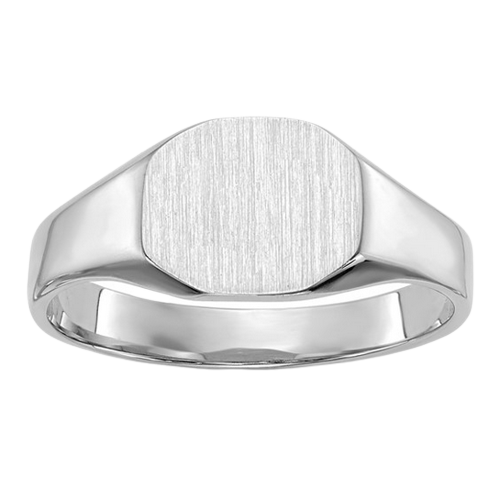 14k Child's White Gold Signet Ring | RS642