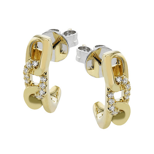 Diamond & Gold Cuban Earrings | ZE860