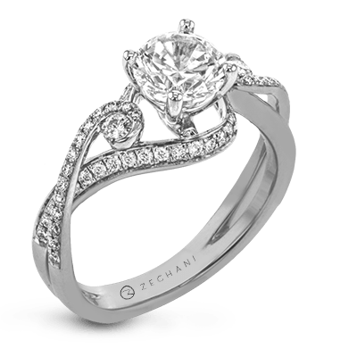 Zr880 Engagement Ring 14k Gold White Semi