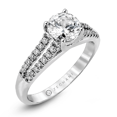 Zr970 Engagement Ring 14k Gold White Semi
