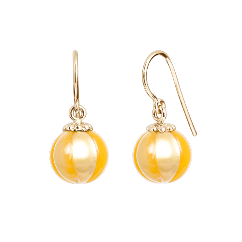 Galatea Carved Golden Pearl Earrings