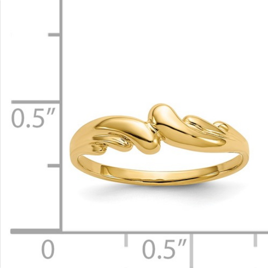 14k Polished Swirl Dome Ring | D111