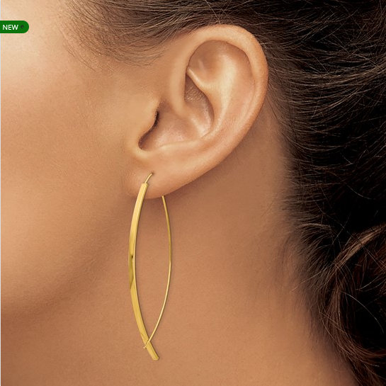 10k Square Tube Wire Threader Earrings | 10TF1324