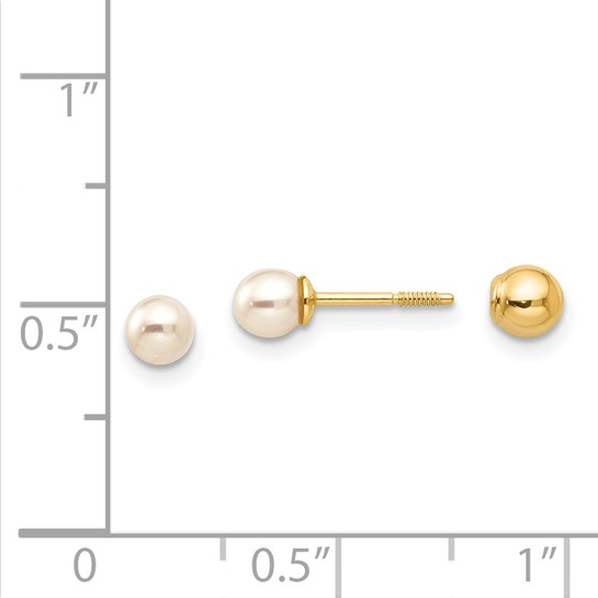 14k Madi K Reversible Cultured Pearl & Gold Ball Earrings| GK227