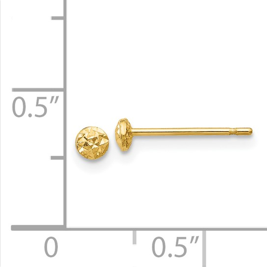 14K 3mm Puff Circle Post Earrings| TL909