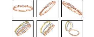 14Kt Rose Gold Beaded Ring | ICJ3350/02