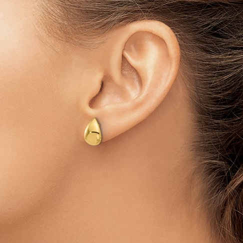 14K Polished Teardrop Post Earrings| LE2632