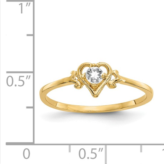 White Topaz Heart Ring| YC427