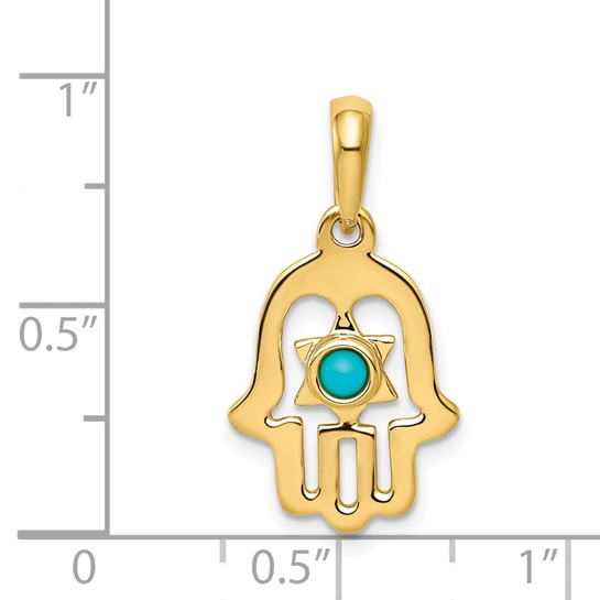 14k Turquoise Chamseh Pendant| D1715