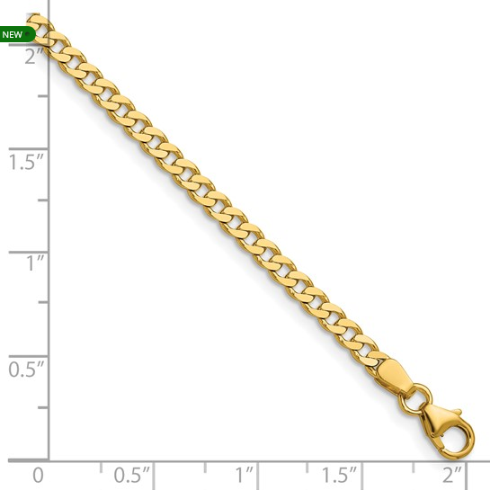 14K 3.1mm Solid Flat Curb 18" Chain| 14GK31Y18