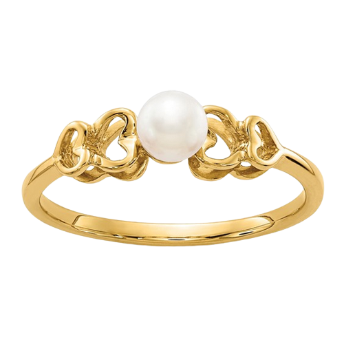 14k 4mm FW Cultured Pearl Ring