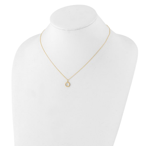 Leslie's 14K Polished Mother of Pearl Circle Necklace