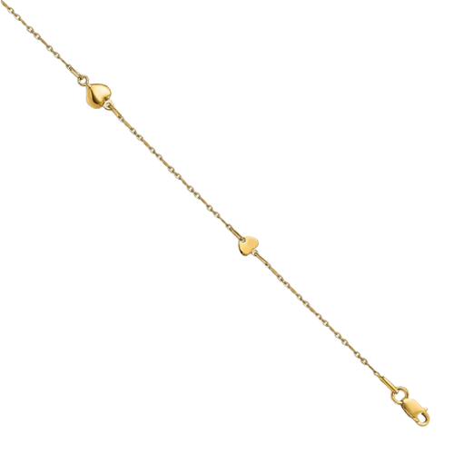 Leslie's 14K Polished Heart Anklet | LF1255-10