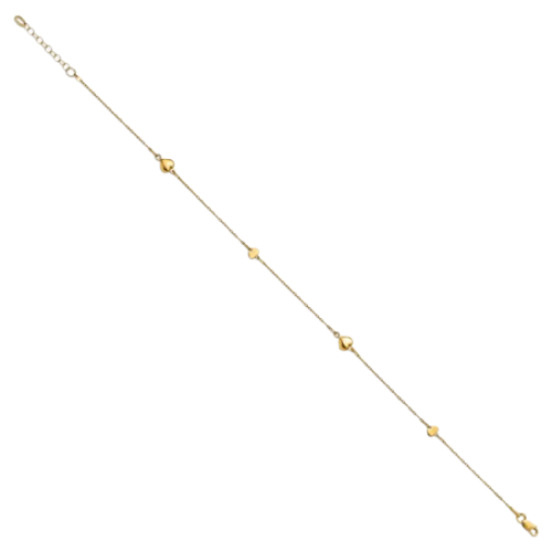 Leslie's 14K Polished Heart Anklet | LF1255-10