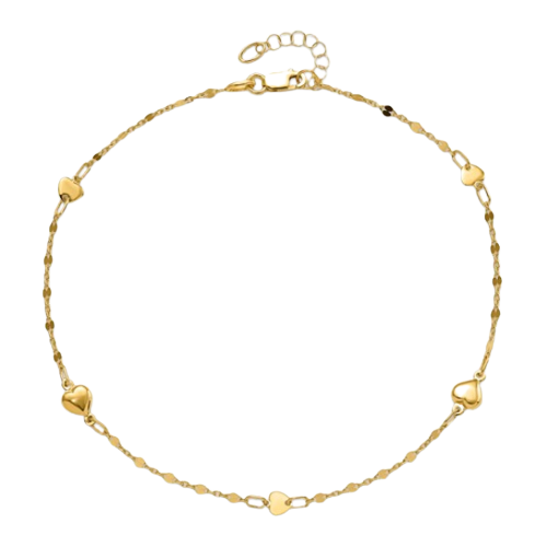 Leslie's 14K Polished Heart Anklet | LF1255-10