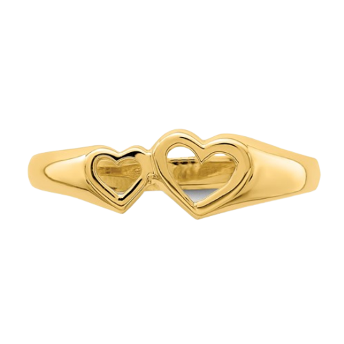 14K Double Heart Cut Out Ring K4650