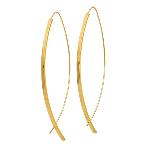 10k Square Tube Wire Threader Earrings | 10TF1324
