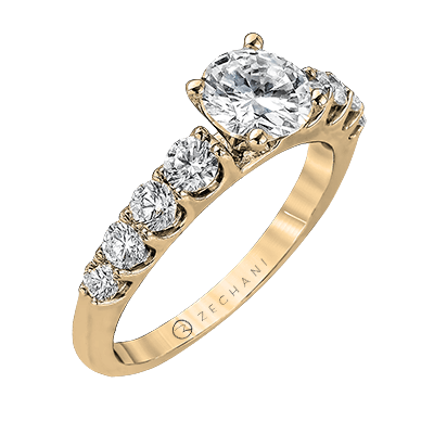 Zr984 Engagement Ring 14k Gold Semi