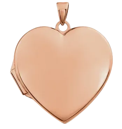14K Gold Engravable Heart Locket