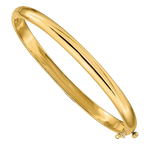 14k Polished Solid Hinged Bangle Bracelet | XB252