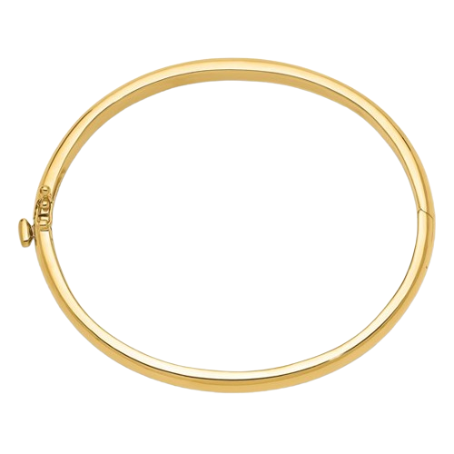 14k Polished Solid Hinged Bangle Bracelet | XB252